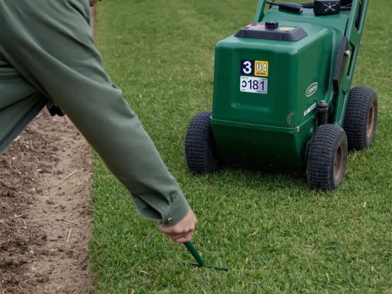 Core aeration on compacted turf